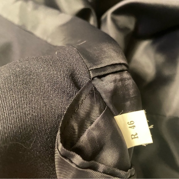 Albert Nipon Suit Mens 46R Navy 3 Button Wool Color Black - Picture 8 of 14